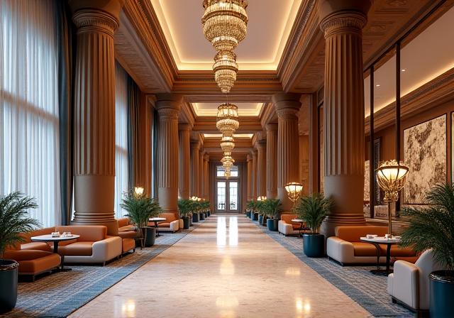 Lobby de hotel en 3D